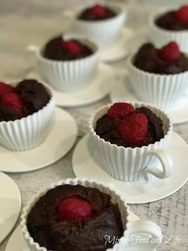 Chocolate and Raspberry Puddings with Cashew Cream